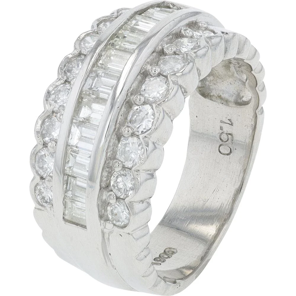 Platinum 1.50 Carat Diamond Band with Round Cut Diamonds