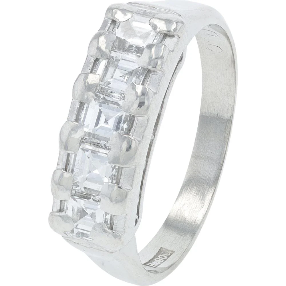 Platinum 1 Carat Diamond Band with Radiant Diamonds - 2.02 Carat Total Diamond Weight