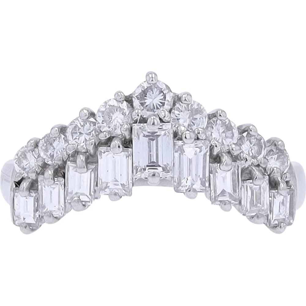 Platinum 1 Carat Diamond Wrap Ring - 1.00 Carat Total Diamond Weight