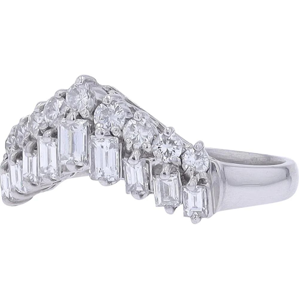 Platinum 1 Carat Diamond Wrap Ring - 1.00 Carat Total Diamond Weight - Image 2