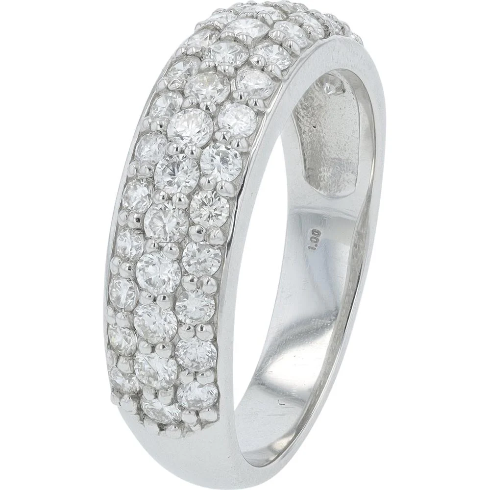 Platinum 1 Carat Total Weight Round Brilliant Diamond Band - Prong Set