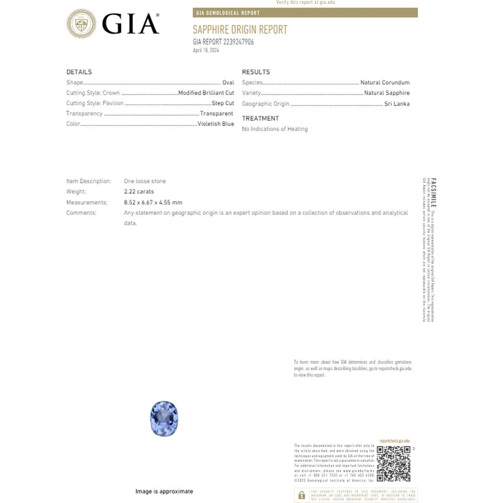 Platinum 2.22 Carat Sri Lanka No Heat Sapphire Ring with 1.25 Carat Pavé Diamonds - Platinum 900 - Image 2