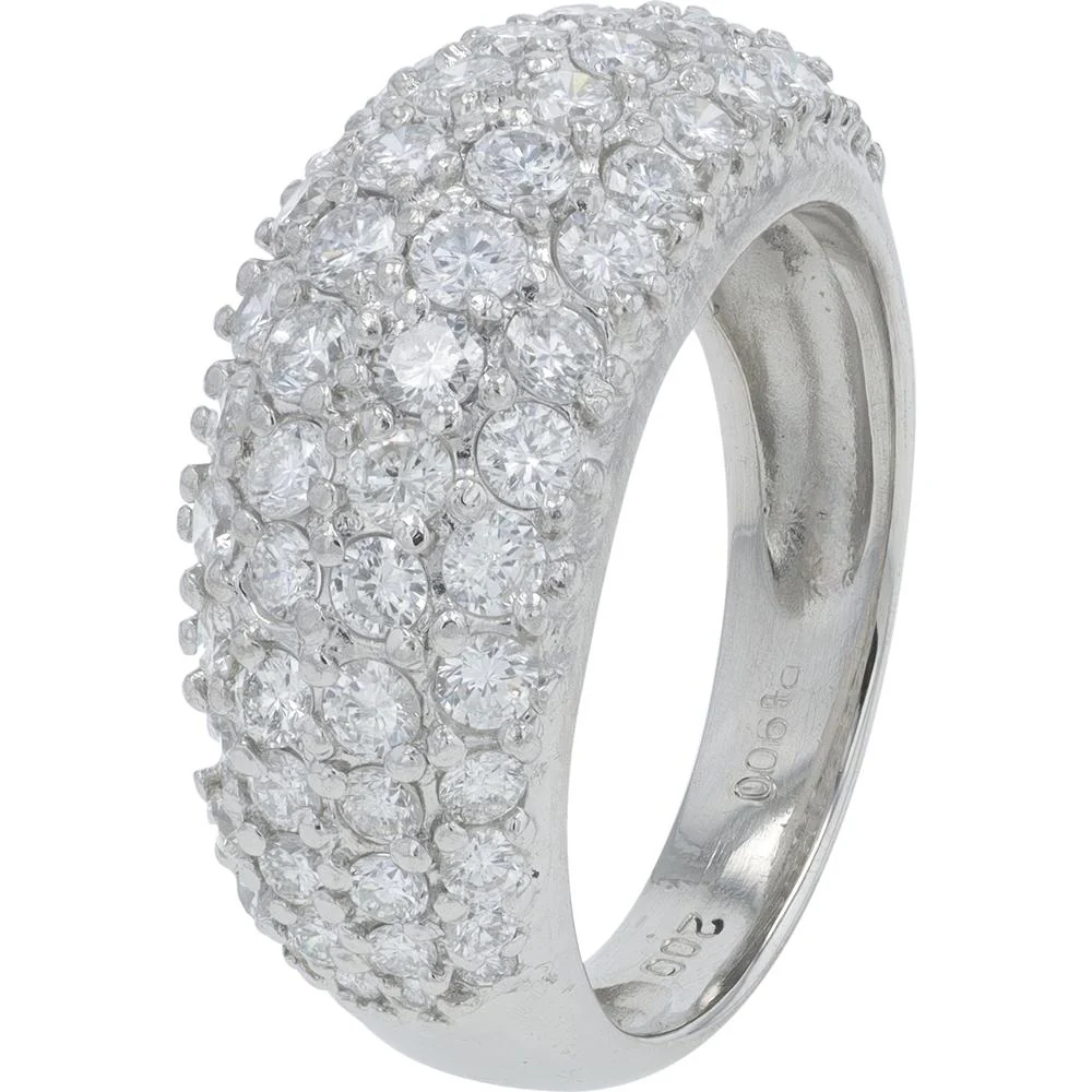 Platinum 2 Carat Diamond Band with Brilliant Round Diamonds - 2.00 Carat Total Diamond Weight