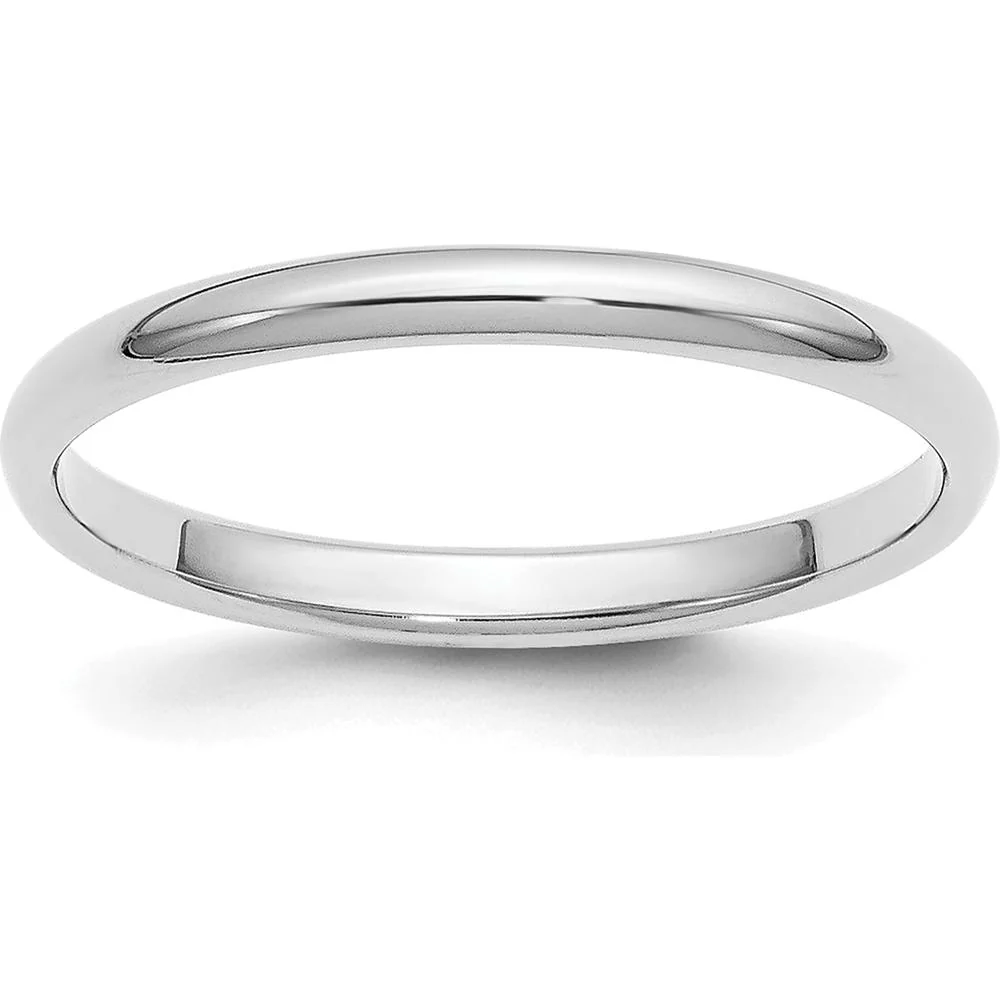 Platinum 2mm Half Round Wedding Band - Solid 950 Platinum, Polished Finish by Luciano & Cie