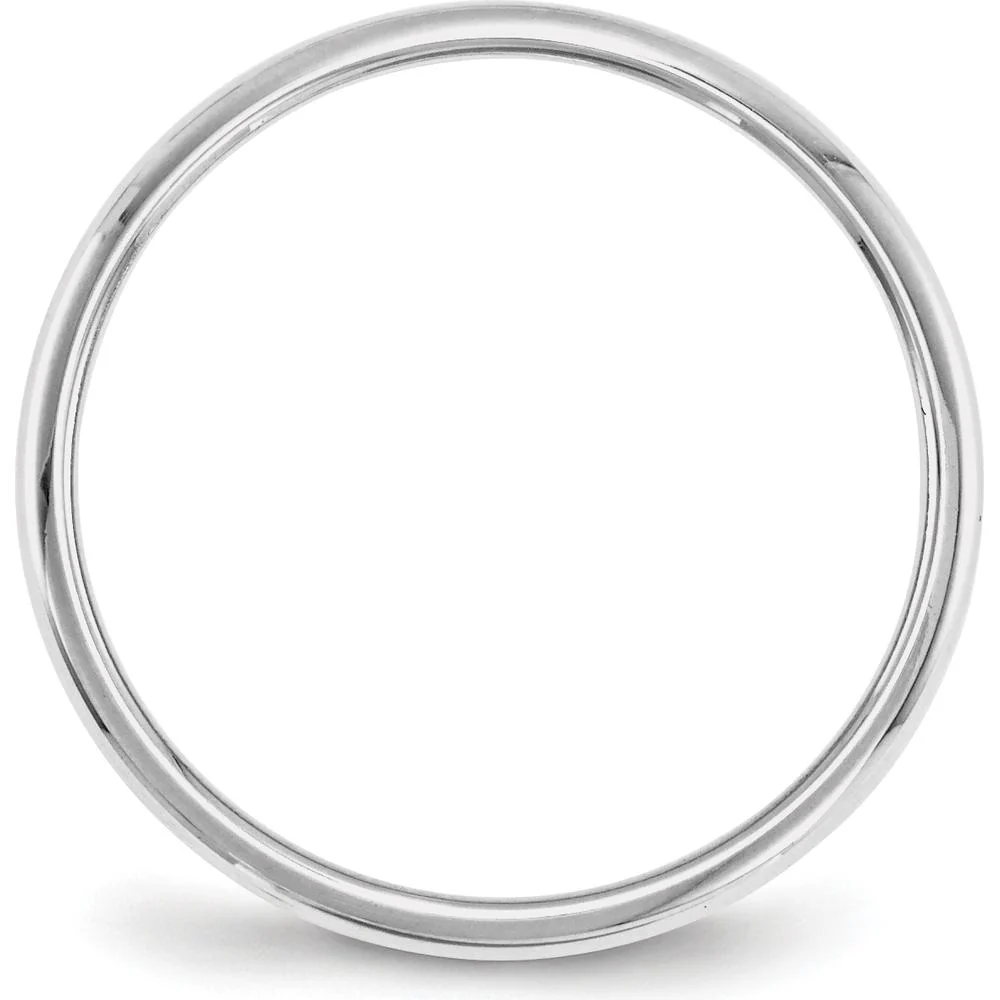 Platinum 2mm Half Round Wedding Band - Solid 950 Platinum, Polished Finish by Luciano & Cie - Image 2
