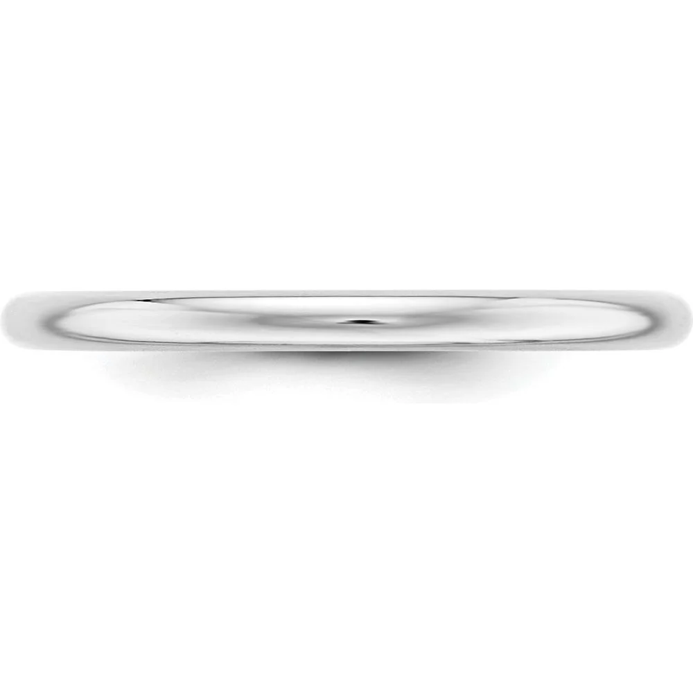 Platinum 2mm Half Round Wedding Band - Solid 950 Platinum, Polished Finish by Luciano & Cie - Image 3