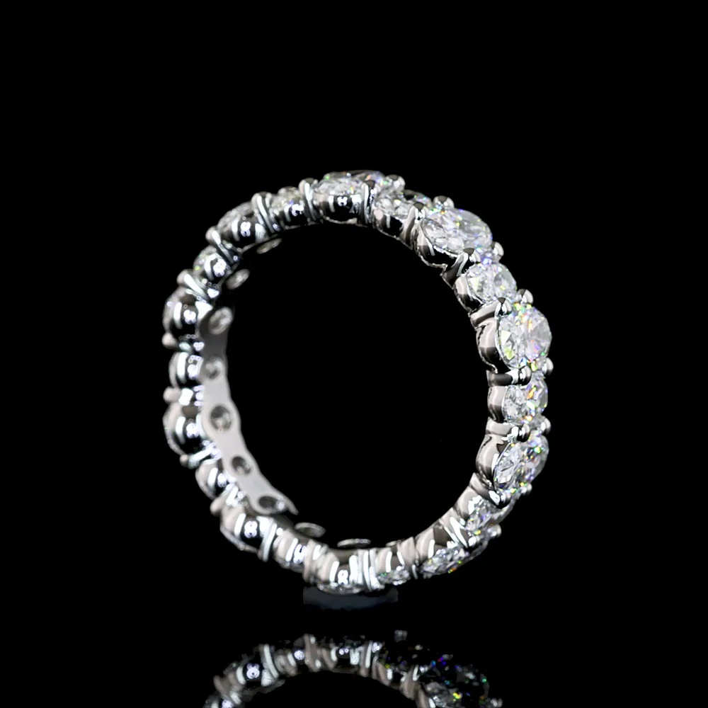 Platinum 3.4 Carat Total Weight Eternity Band with 20 North-South Set Oval Cut Lab Diamonds, E-F Color VS Clarity - Covaloro Fine Jewelry - Image 3