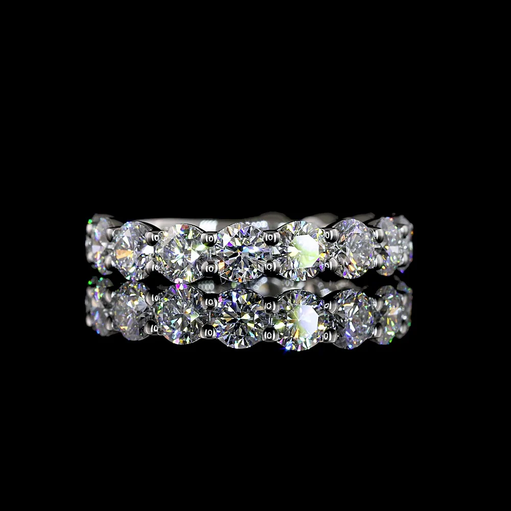 Platinum 3/4 Eternity Band with 13 Round Lab Grown Diamonds E-F VS1 - 2.00 Carat Total Weight - Covaloro Fine Jewelry