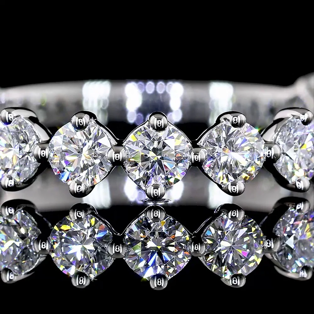 Platinum 3/4 Eternity Band with 15 Round Brilliant Cut Lab Diamonds - 1.20 Carats Total Diamond Weight - Covaloro Fine Jewelry - Image 2