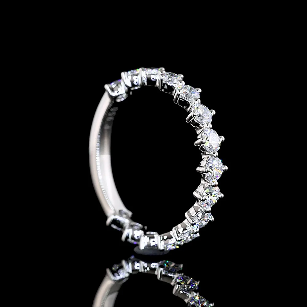 Platinum 3/4 Eternity Band with 15 Round Brilliant Cut Lab Diamonds - 1.20 Carats Total Diamond Weight - Covaloro Fine Jewelry - Image 3