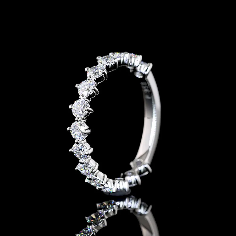 Platinum 3/4 Eternity Band with 15 Round Brilliant Cut Lab Diamonds - 1.20 Carats Total Diamond Weight - Covaloro Fine Jewelry - Image 4