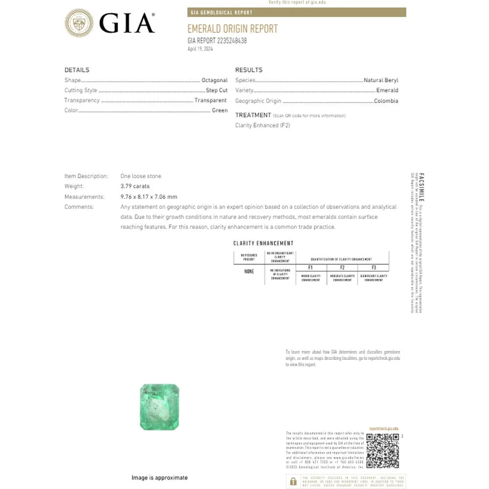 Platinum 3.79 Carat Colombian Emerald Ring with 2.05 Carats Baguette and Round Diamond Halo - Image 2