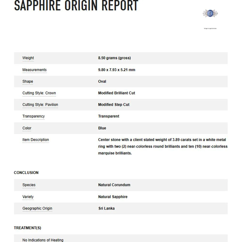 Platinum 3.89 Carat No Heat Sri Lanka Sapphire Ring with 0.97 Carat Diamond Halo - Image 2