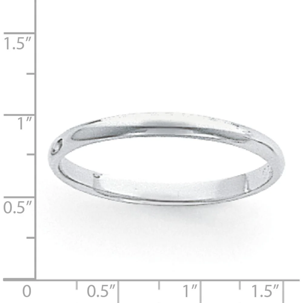 Platinum 3mm Half Round Featherweight Wedding Band - 950 Platinum, Size 8 by Luciano & Cie - Image 3