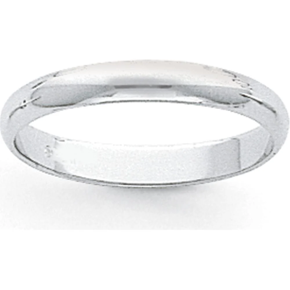 Platinum 3mm Half Round Wedding Band - Size 6 by Luciano & Cie - Image 2