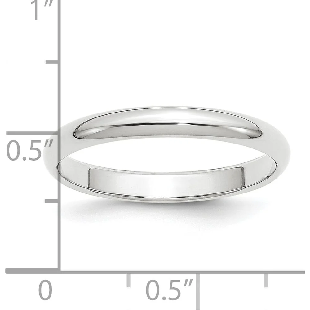 Platinum 3mm Half Round Wedding Band - Size 6 by Luciano & Cie - Image 5
