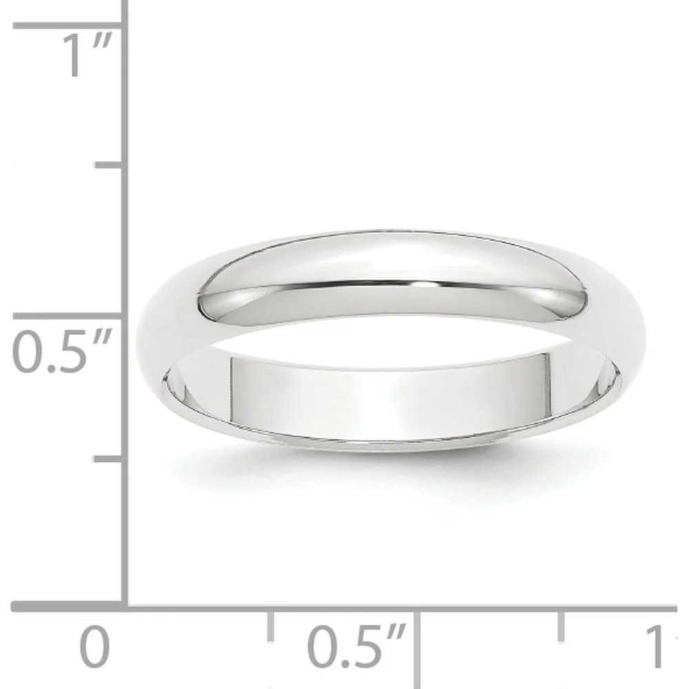 Platinum 4mm Half-Round Featherweight Wedding Band - Size 12 by Luciano & Cie - Image 3