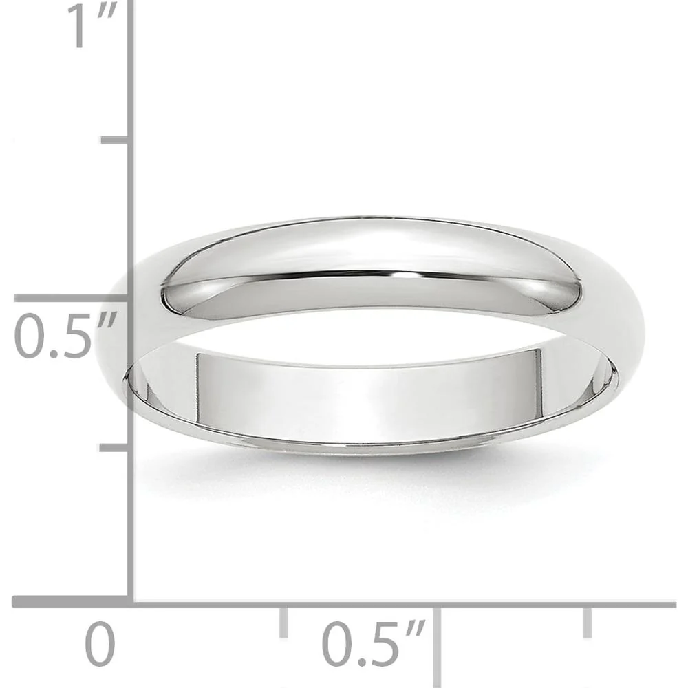 Platinum 4mm Half Round Wedding Band - Size 8 by Luciano & Cie - Image 3