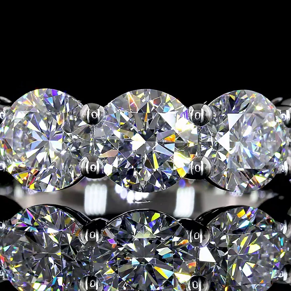 Platinum 5-Stone Eternity Band with Round Brilliant Cut Lab Diamonds - 3.00 Carat Total Weight, E-F Color VS2 Clarity - Covaloro Fine Jewelry - Image 2
