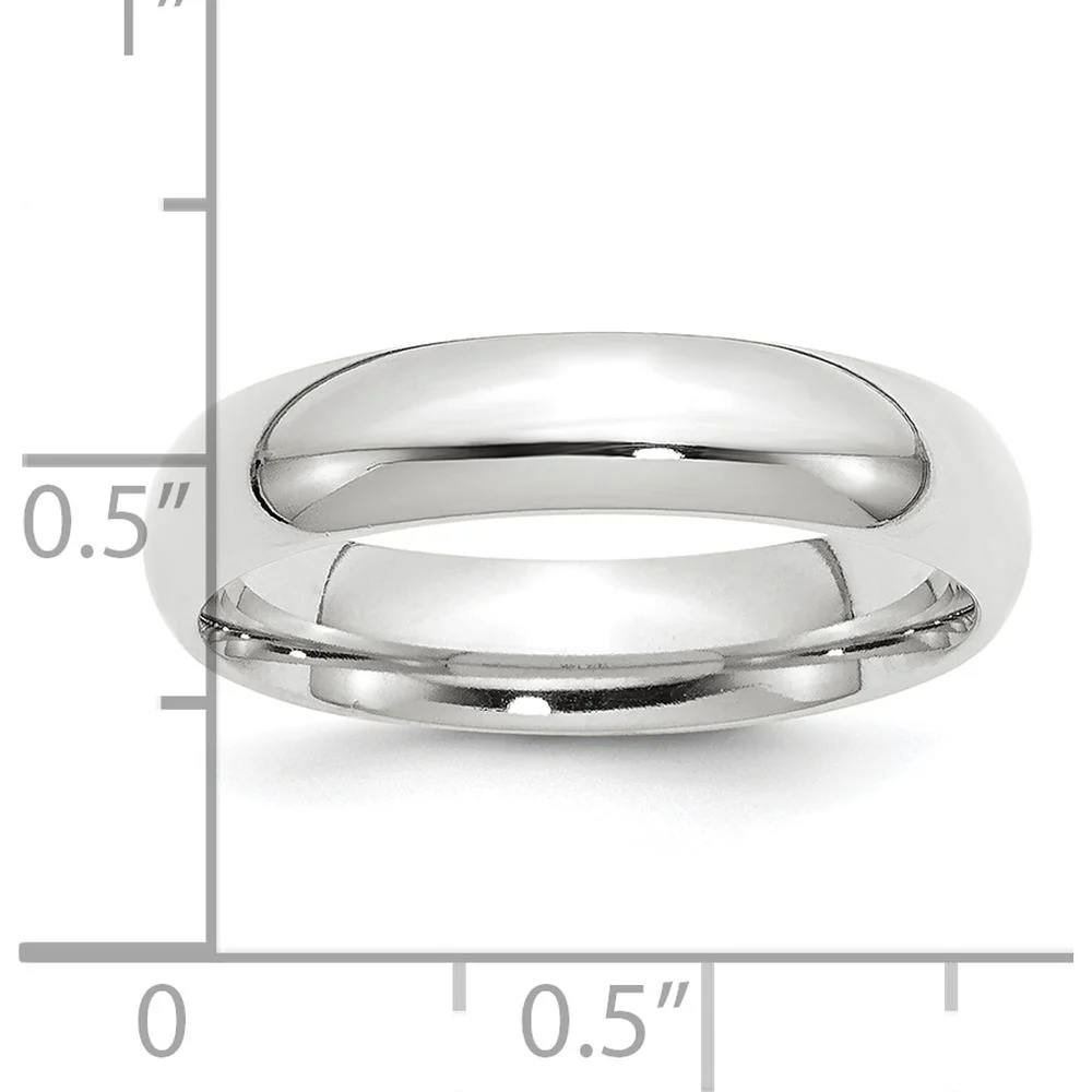 Platinum 5mm Comfort-Fit Wedding Band with Polished Finish - Size 10.5 by Luciano & Cie - Image 4