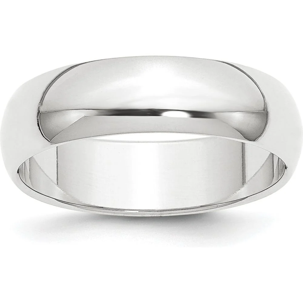 Platinum 6mm Half Round Wedding Band - Lightweight and Engravable by Luciano & Cie