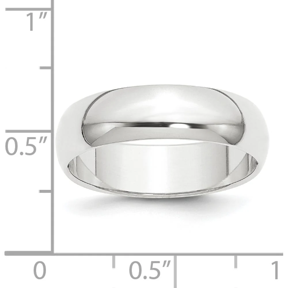 Platinum 6mm Half Round Wedding Band - Lightweight and Engravable by Luciano & Cie - Image 2