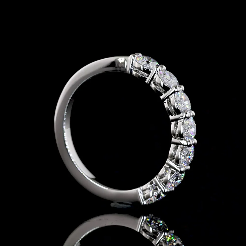 Platinum 7-Stone Eternity Band with Prong-Set Round Lab-Grown Diamonds - 1.02 Carat Total Weight (E-F Color, VS Clarity) - Covaloro Fine Jewelry - Image 3