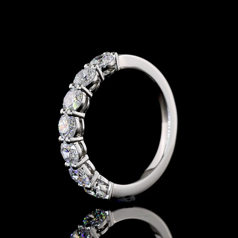 Platinum 7-Stone Eternity Band with Prong-Set Round Lab-Grown Diamonds - 1.02 Carat Total Weight (E-F Color, VS Clarity) - Covaloro Fine Jewelry - Image 4