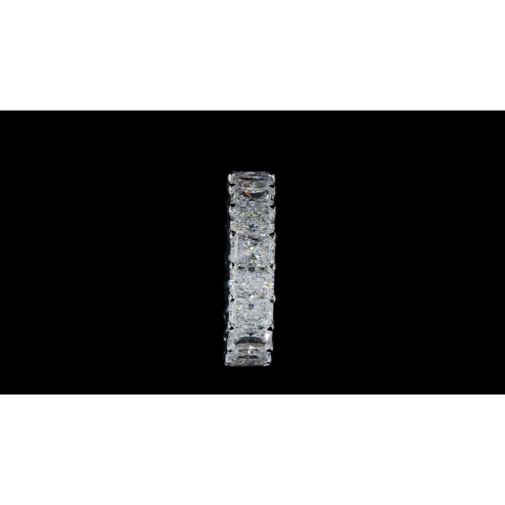 Platinum 8.99 Carats Radiant Cut Lab Diamond Eternity Band with North-South Prong Setting - E-F Color, VS2 Clarity - Covaloro Fine Jewelry - Image 4