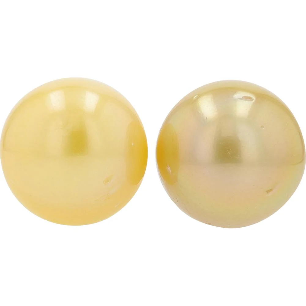 Platinum 900 14 - 14.9mm Round Pearl Stud Earrings - 2 Large Creamy Pearls