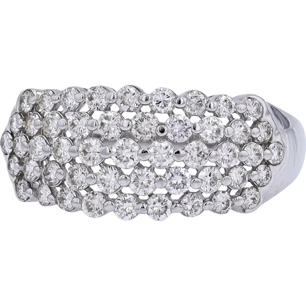Platinum 950 Diamond Lattice Ring with 1.00 Carat Total Round Diamonds - Image 2