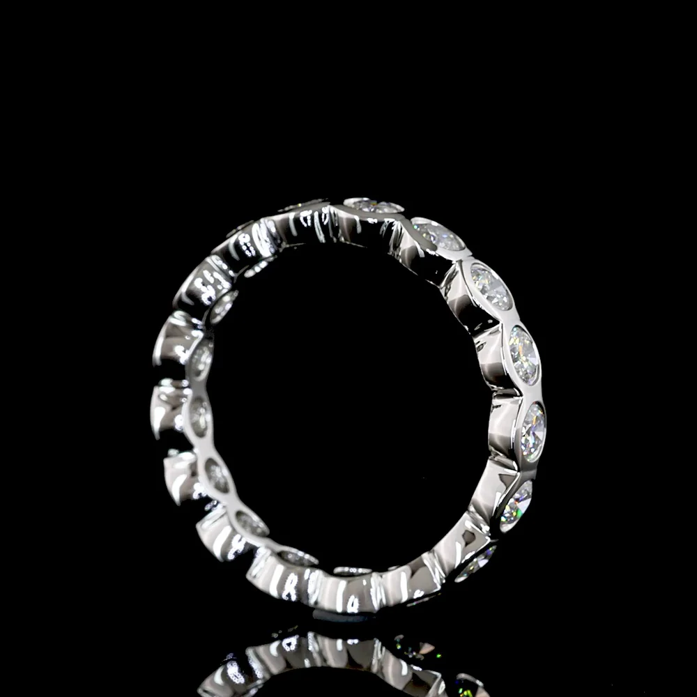 Platinum Bezel Set Round Lab Diamond Eternity Band - 1.58 Carat Total Weight E-F Color VS1 Clarity - Covaloro Fine Jewelry - Image 3