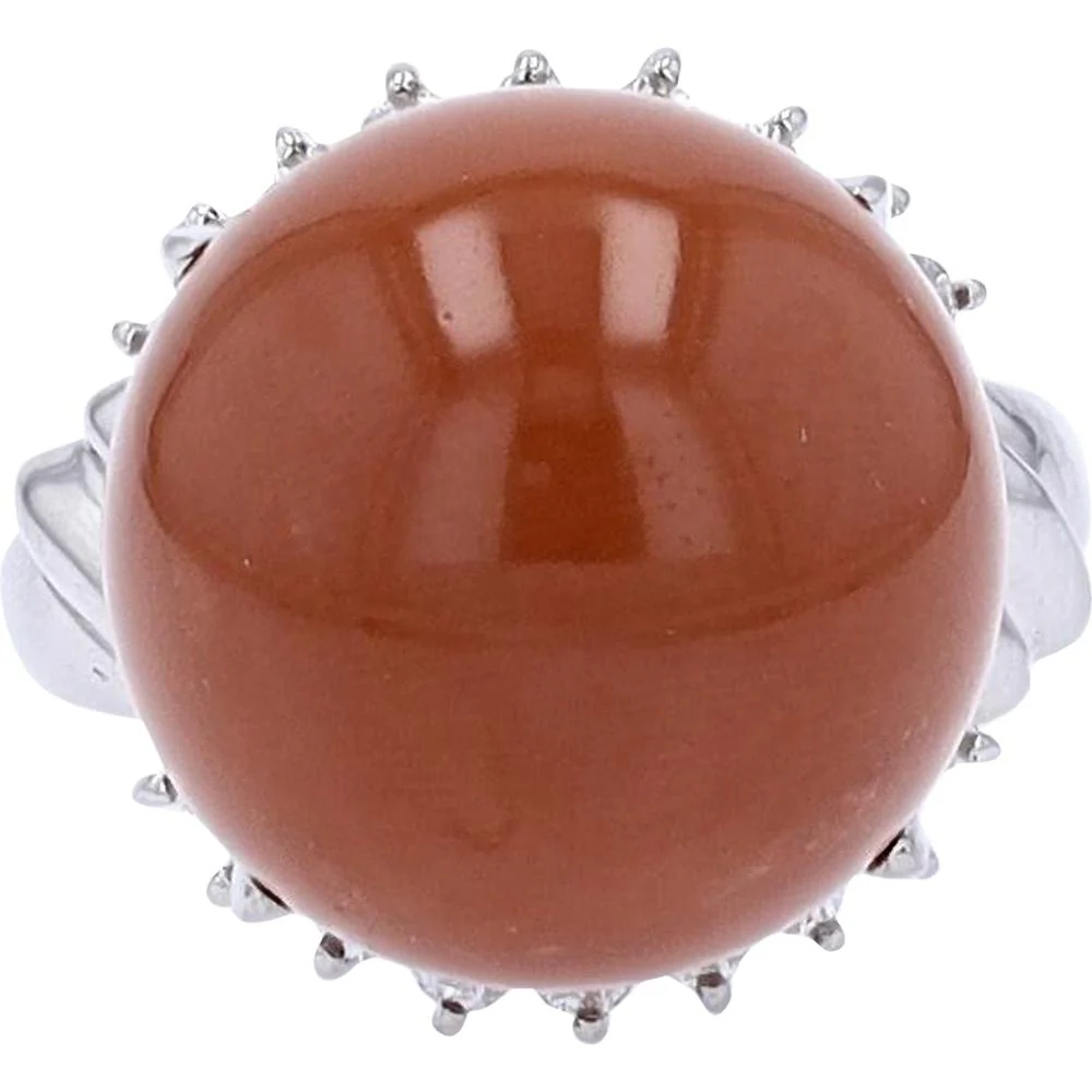 Platinum Coral Ring with 0.50 Carat Total Diamond Weight and Milgrain Detailing