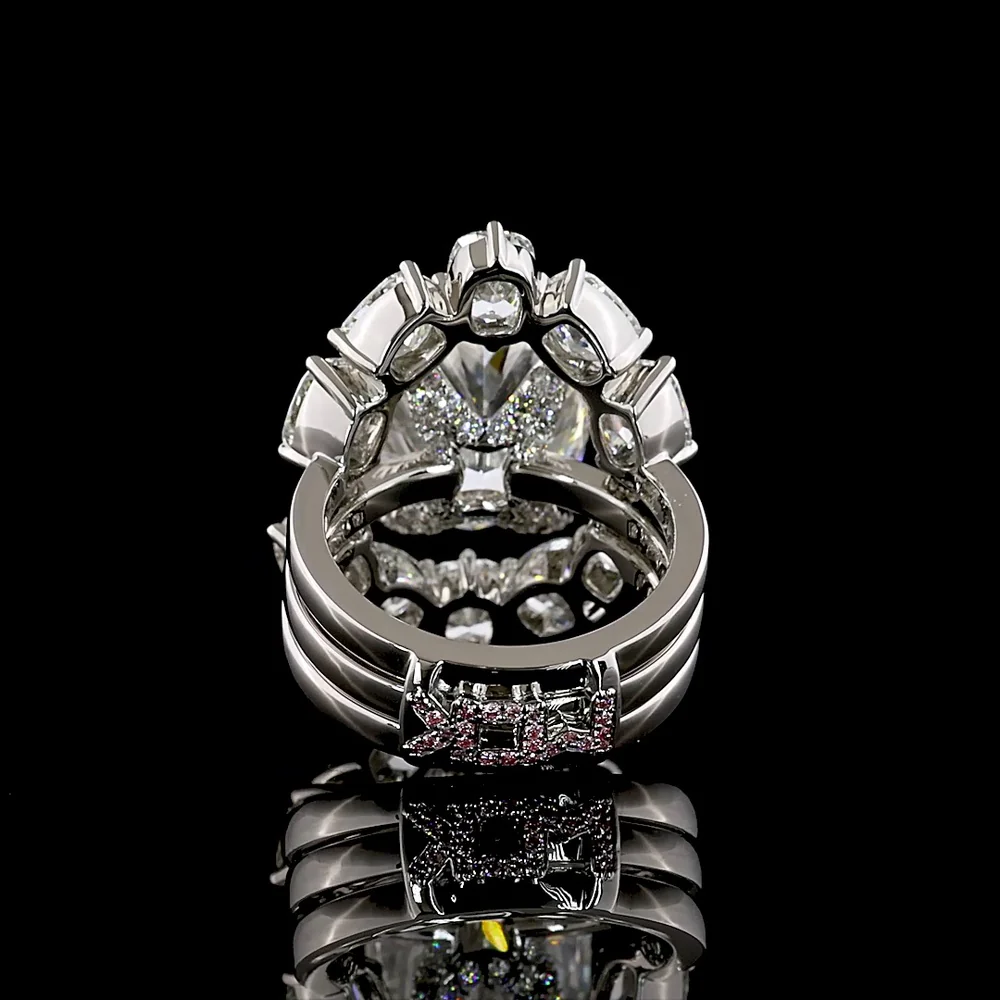 Platinum Cushion Cut Halo Diamond Ring with 8.05 Carat Center and 12.66 Total Carat Weight - IGI Certified E-F VVS2 Lab Grown Diamonds - Covaloro Fine Jewelry - Image 4