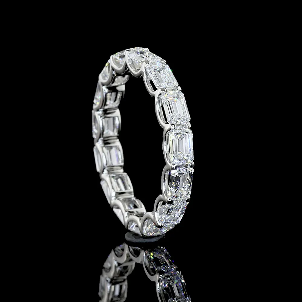 Platinum East-West Eternity Band with Emerald Cut Lab Diamonds - 2.99 Carat Total Weight, E-F Color, VS Clarity - Covaloro Fine Jewelry - Image 2