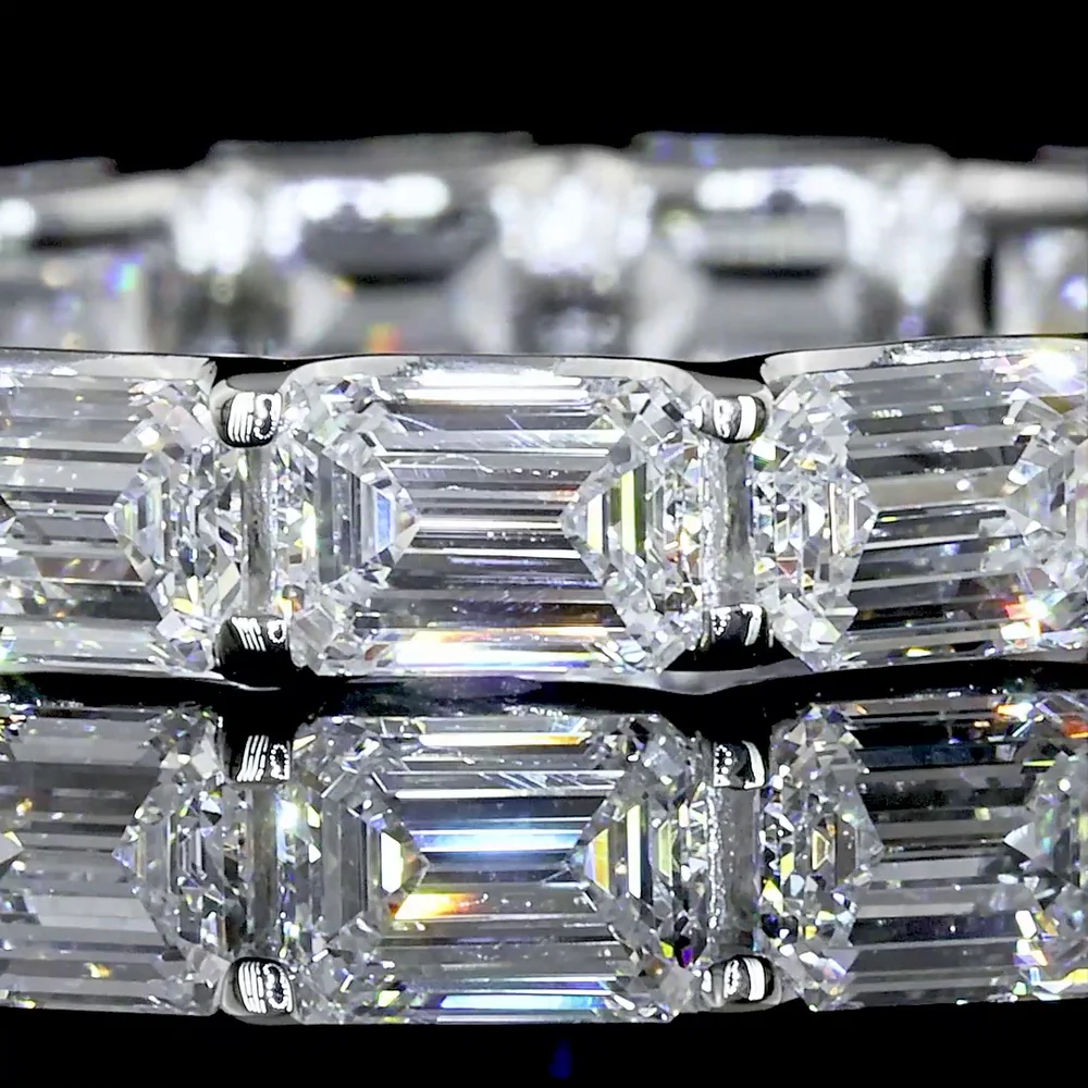 Platinum East-West Eternity Band with Emerald Cut Lab Diamonds - 2.99 Carat Total Weight, E-F Color, VS Clarity - Covaloro Fine Jewelry - Image 3