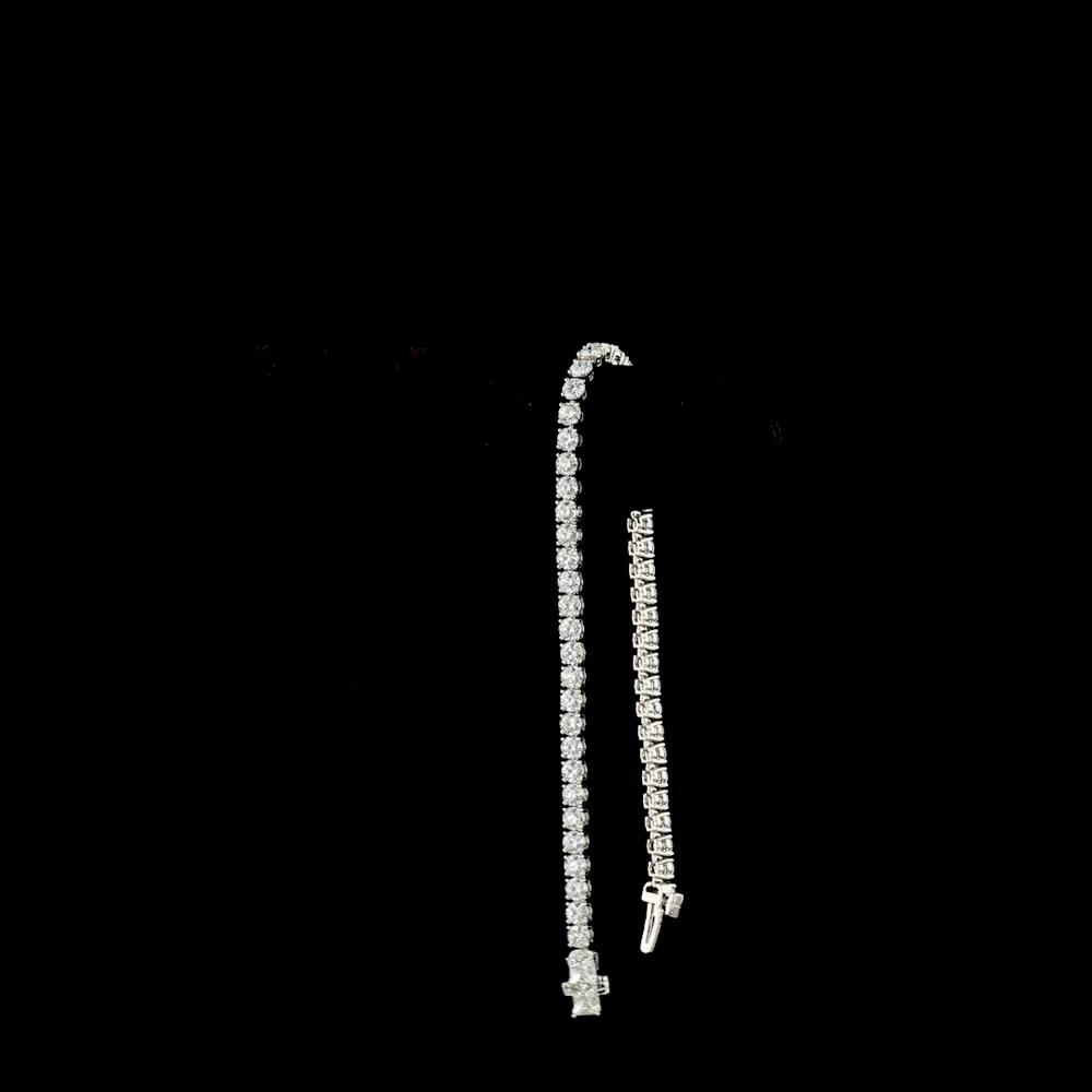 Platinum East-West Tennis Bracelet with 4.79 Carat Lab Grown Brilliant and Marquise Cut Diamonds - E-F VS1 Clarity - Covaloro Fine Jewelry - Image 3