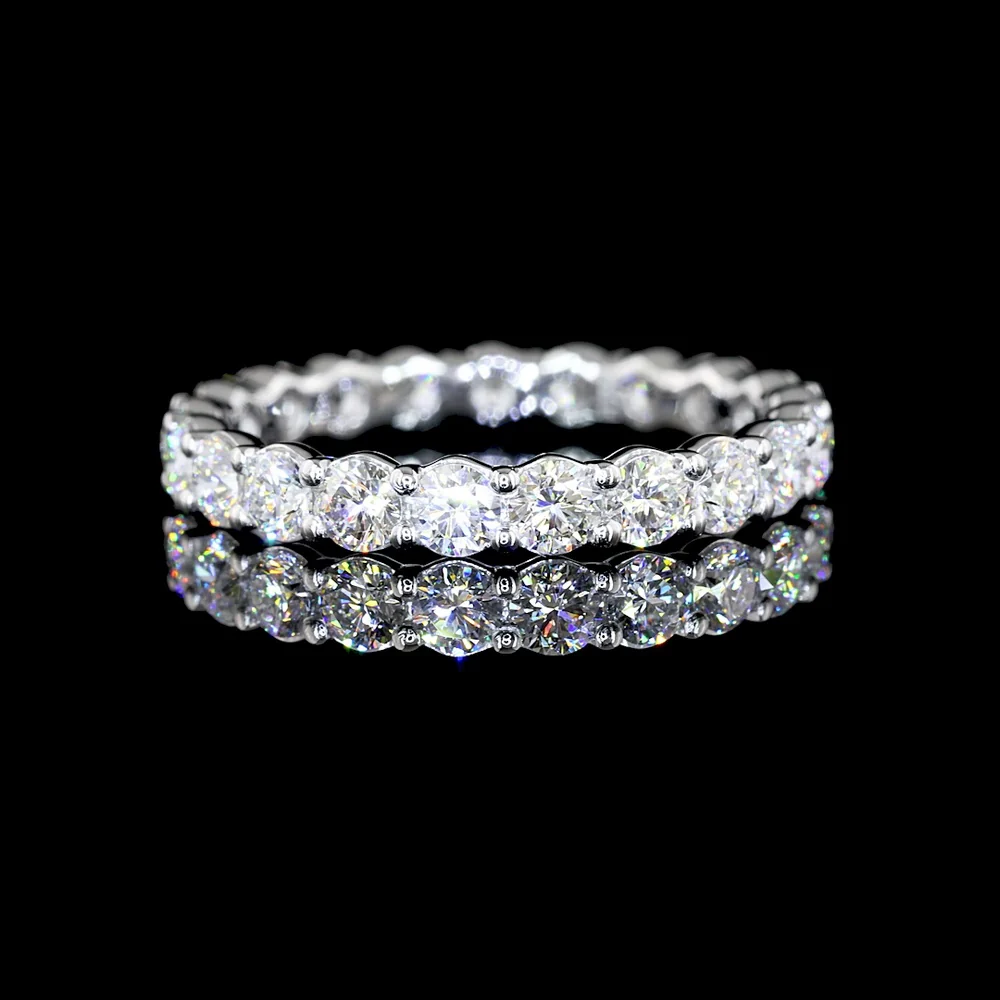 Platinum Eternity Band with 5.44 Carat Total Weight Round Brilliant Cut Lab Grown Diamonds - E-F Color, VS1 Clarity - Covaloro Fine Jewelry