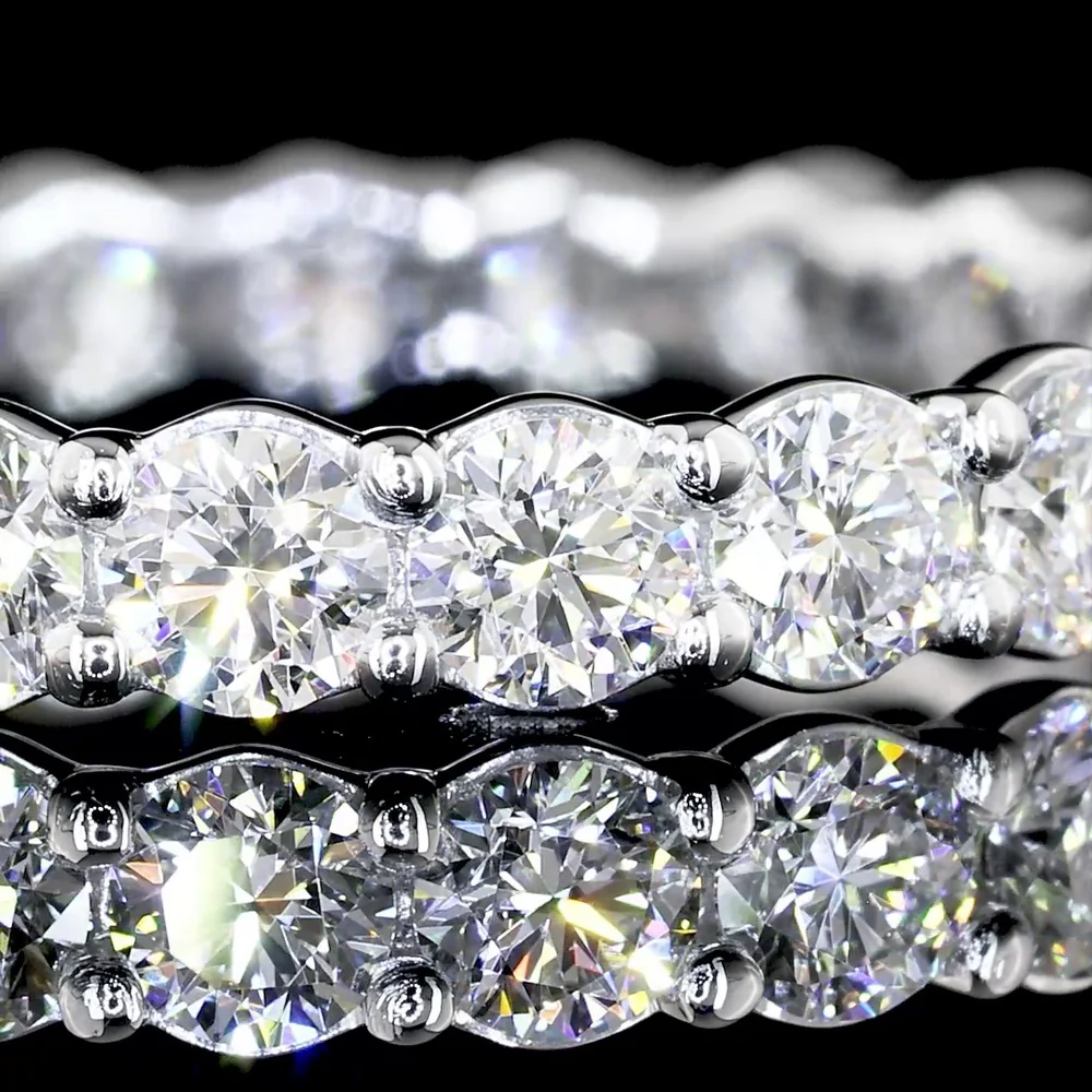 Platinum Eternity Band with 5.44 Carat Total Weight Round Brilliant Cut Lab Grown Diamonds - E-F Color, VS1 Clarity - Covaloro Fine Jewelry - Image 3
