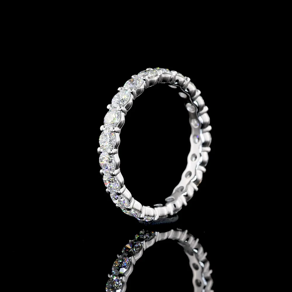 Platinum Eternity Band with 5.44 Carat Total Weight Round Brilliant Cut Lab Grown Diamonds - E-F Color, VS1 Clarity - Covaloro Fine Jewelry - Image 4