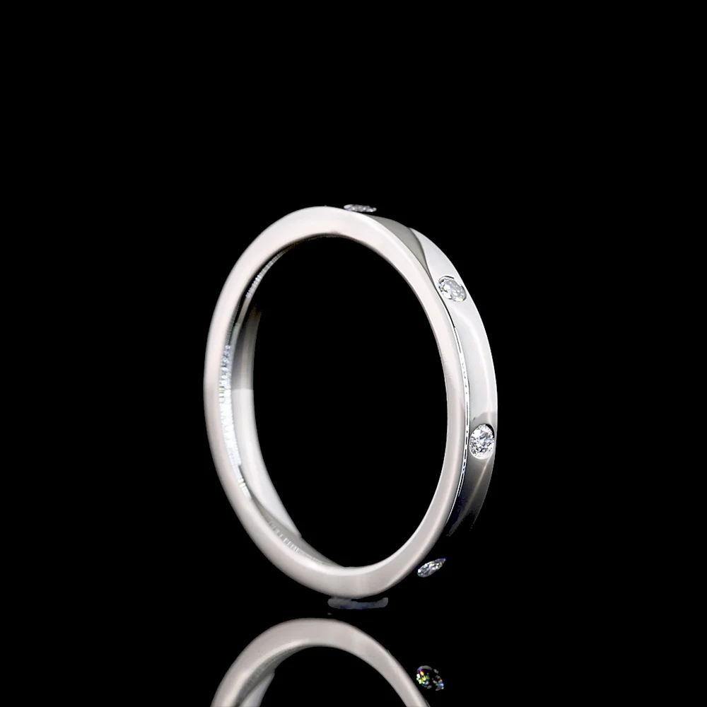 Platinum Eternity Band with 8 Flush Set Round Lab Diamonds - 0.13 Carat Total Diamond Weight - Covaloro Fine Jewelry - Image 3