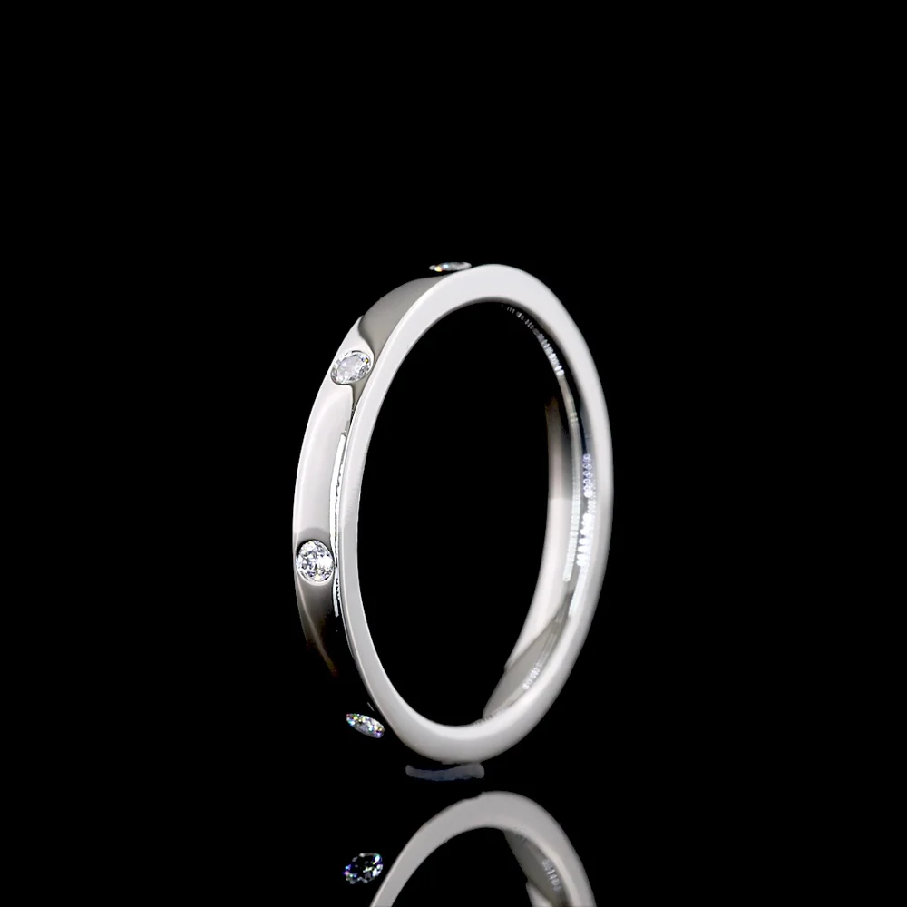 Platinum Eternity Band with 8 Flush Set Round Lab Diamonds - 0.13 Carat Total Diamond Weight - Covaloro Fine Jewelry - Image 4