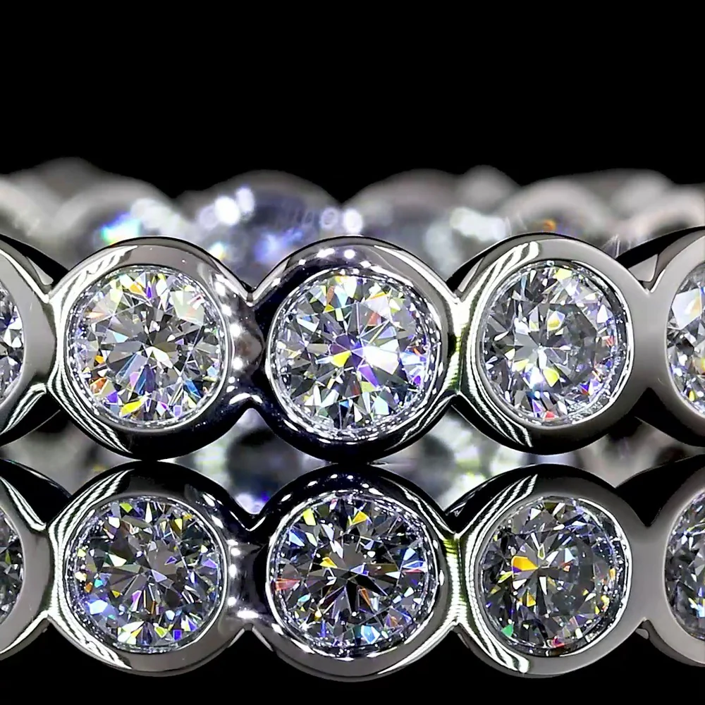 Platinum Eternity Band with Bezel-Set Round Lab Diamonds - 1.16 Carats Total Diamond Weight - Covaloro Fine Jewelry - Image 2