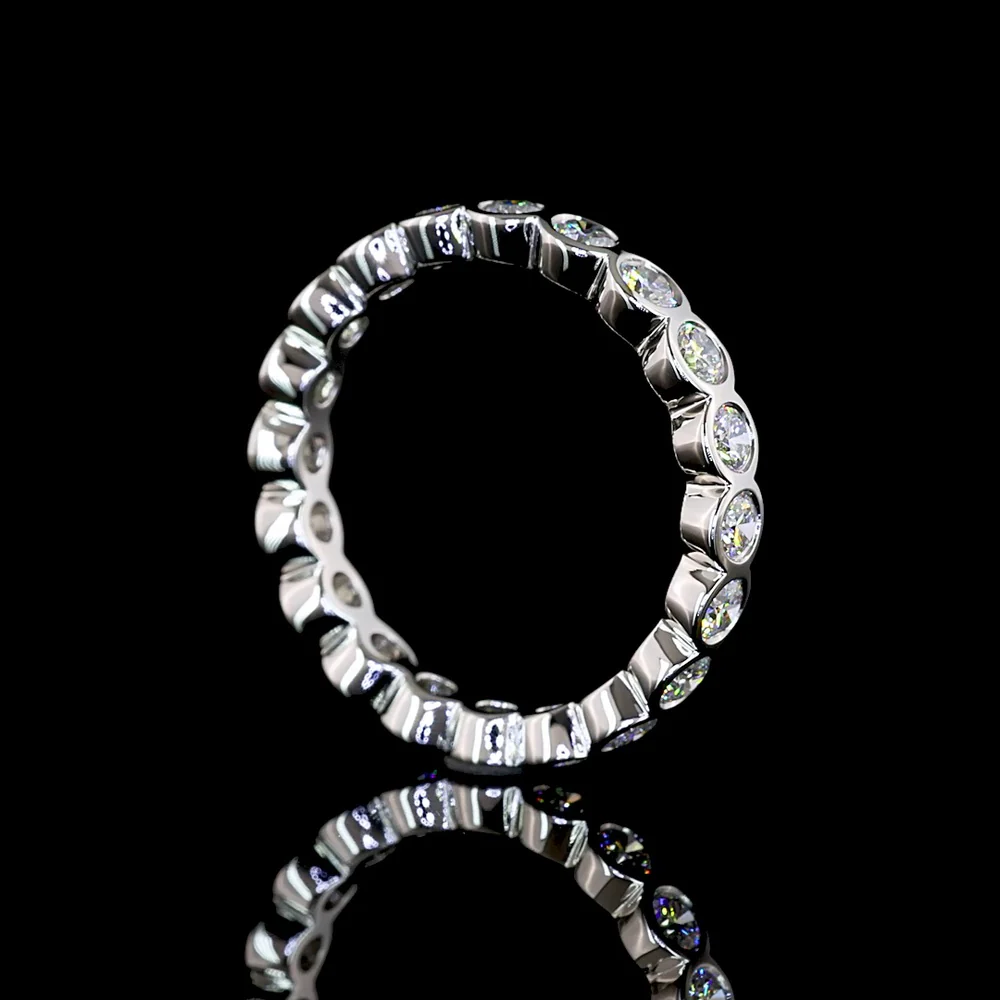 Platinum Eternity Band with Bezel-Set Round Lab Diamonds - 1.16 Carats Total Diamond Weight - Covaloro Fine Jewelry - Image 3