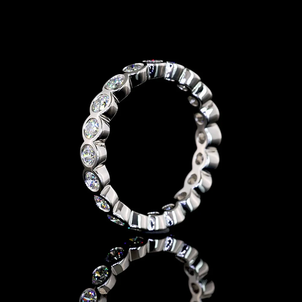 Platinum Eternity Band with Bezel-Set Round Lab Diamonds - 1.16 Carats Total Diamond Weight - Covaloro Fine Jewelry - Image 4