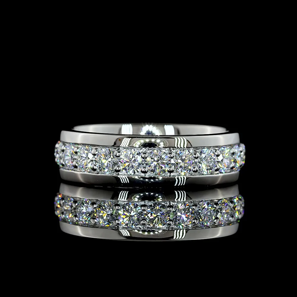 Platinum Eternity Band with Channel Set Round Lab Diamonds - 2.46 Carats Total Diamond Weight - Covaloro Fine Jewelry