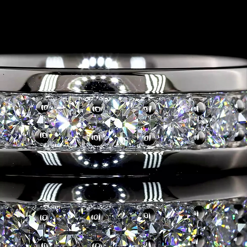 Platinum Eternity Band with Channel Set Round Lab Diamonds - 2.46 Carats Total Diamond Weight - Covaloro Fine Jewelry - Image 2