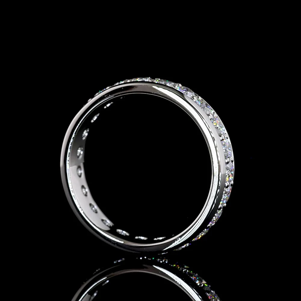 Platinum Eternity Band with Channel Set Round Lab Diamonds - 2.46 Carats Total Diamond Weight - Covaloro Fine Jewelry - Image 3