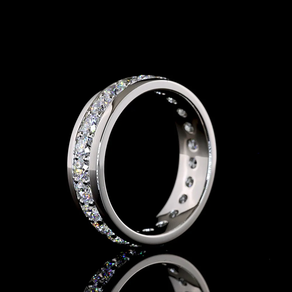 Platinum Eternity Band with Channel Set Round Lab Diamonds - 2.46 Carats Total Diamond Weight - Covaloro Fine Jewelry - Image 4