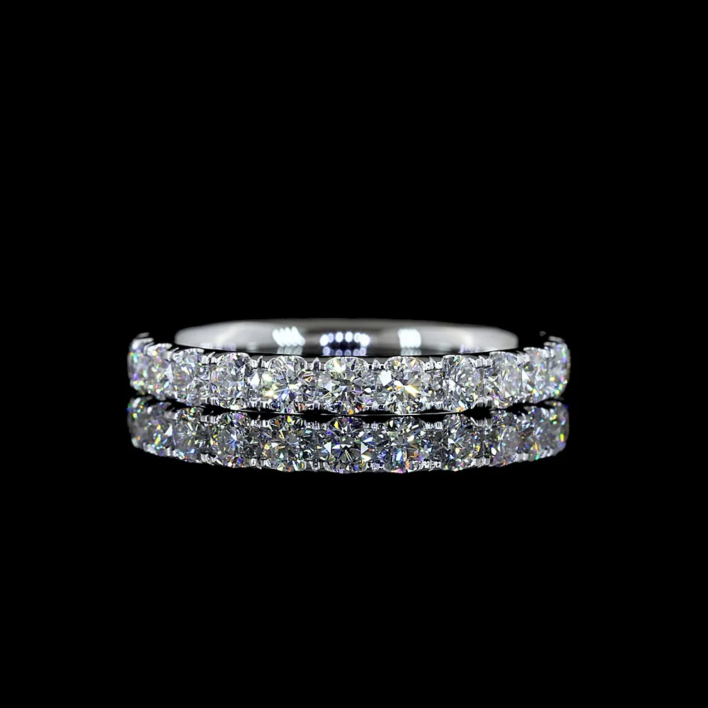 Platinum Eternity Band with Pave-Set Round Lab Diamonds - 1.36 Carats Total Diamond Weight - Covaloro Fine Jewelry